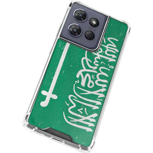 Saudi Arabia Flag Distressed Moto G Stylus 5G (2025) Clear Case